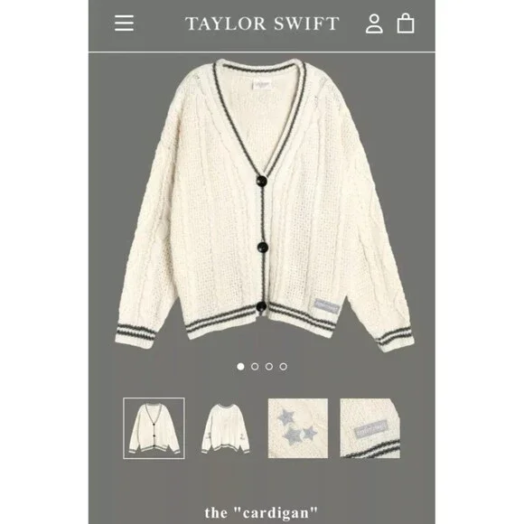 レア　公式 新品 Taylor Swift folklore cardigan Taylor Swift Folklore Album Cardigan – Shoptown Boutique